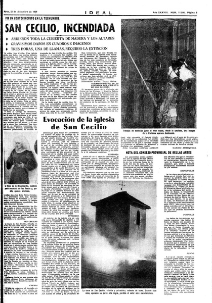 Diario IDEAL, Incendio en San Cecilio (1969)